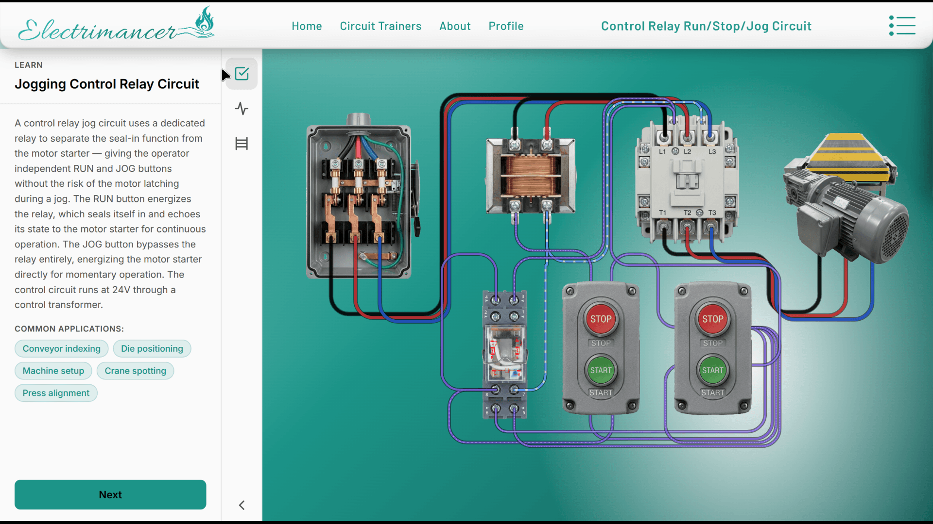 Control Relay Jogging Circuit workbench preview