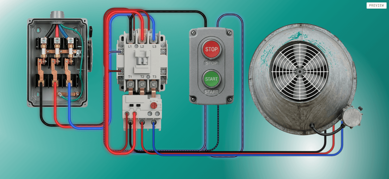 Basic motor starter circuit preview